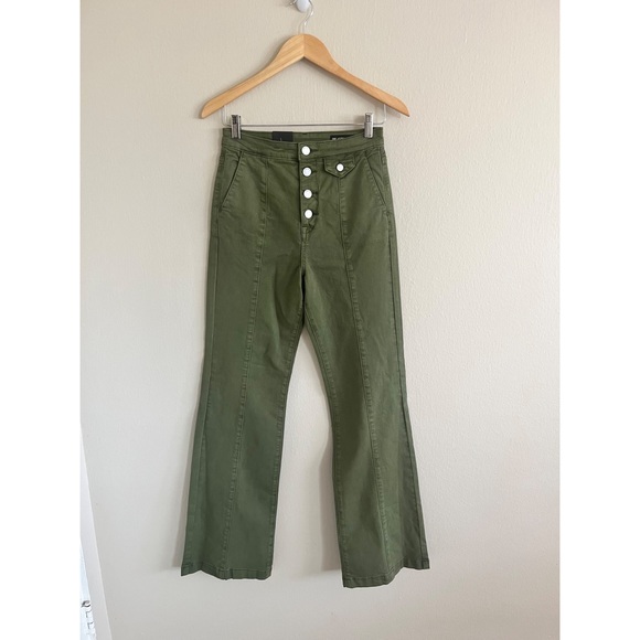 NWT BLANK NYC The Delancey Denim Wide Leg Pants Going Green Size 27 New! - Picture 3 of 8